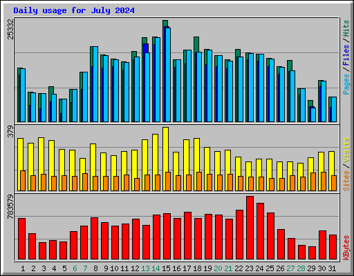 Daily usage for July 2024