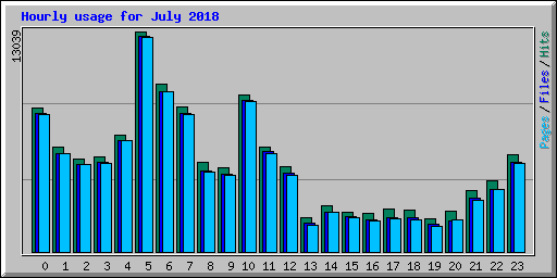 Hourly usage for July 2018