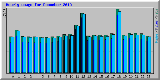 Hourly usage for December 2019