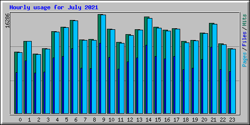 Hourly usage for July 2021