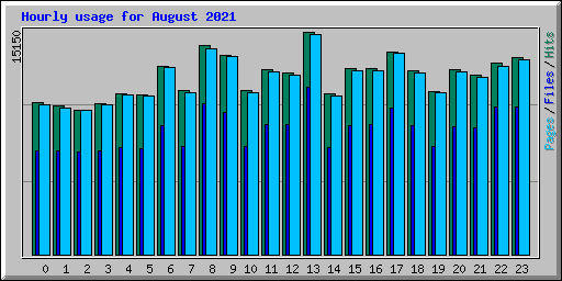 Hourly usage for August 2021