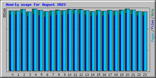 Hourly usage for August 2023