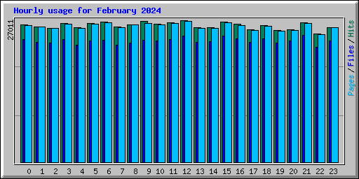 Hourly usage for February 2024