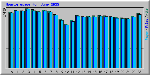 Hourly usage for June 2025