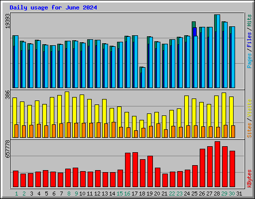 Daily usage for June 2024