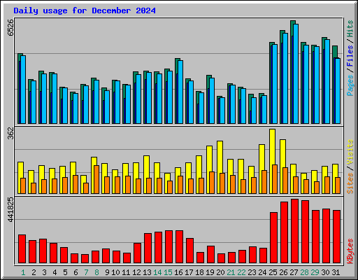 Daily usage for December 2024