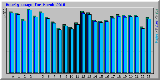 Hourly usage for March 2016