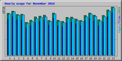 Hourly usage for November 2016