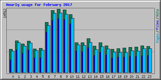 Hourly usage for February 2017