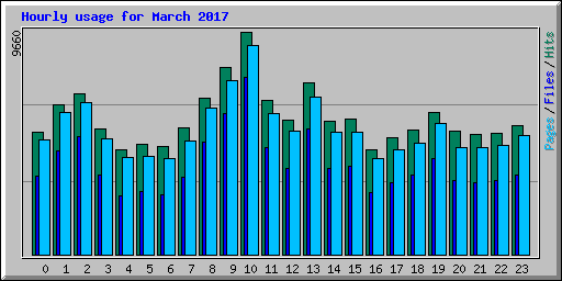 Hourly usage for March 2017