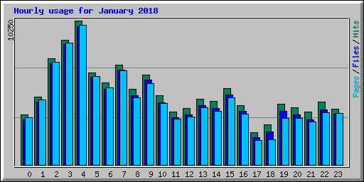 Hourly usage for January 2018