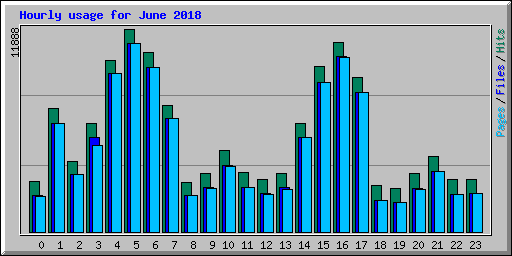 Hourly usage for June 2018