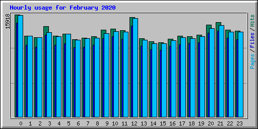 Hourly usage for February 2020