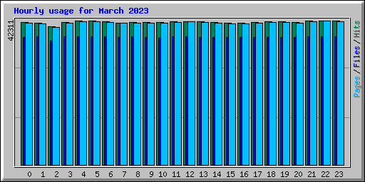 Hourly usage for March 2023