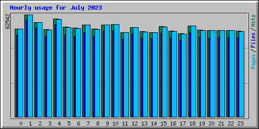 Hourly usage for July 2023