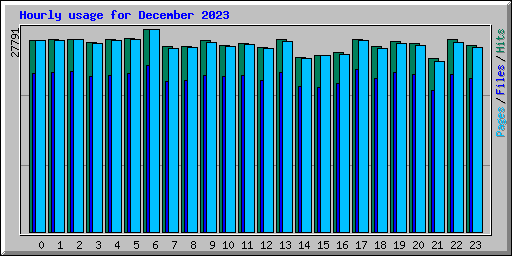 Hourly usage for December 2023