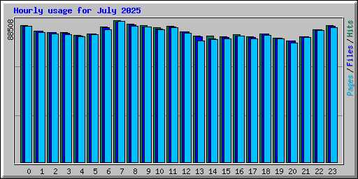 Hourly usage for July 2025